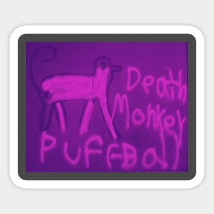 Death Monkey Puffball Purple Sticker